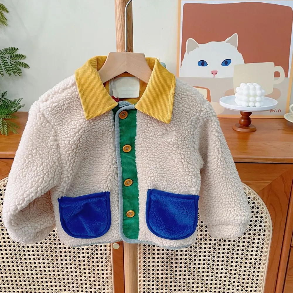 

Детская верхняя одежда, зимнее пальто для девочек, одежда для маленьких мальчиков, разноцветное флисовое пальто с прострочкой, зимняя куртка для мальчиков