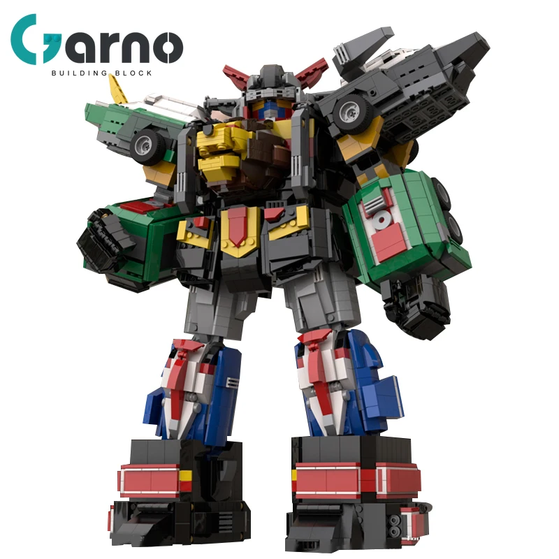 

Garno Transformation Robot Voltroned Building Blocks Bricks Action Figure Engineering Mecha Anime Figure Ares Brick Boy Toy Gift
