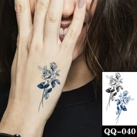 black rose peony flower waterproof temporary tattoo sticker design fake tattoos flash tatoos hand chest body art for women girl