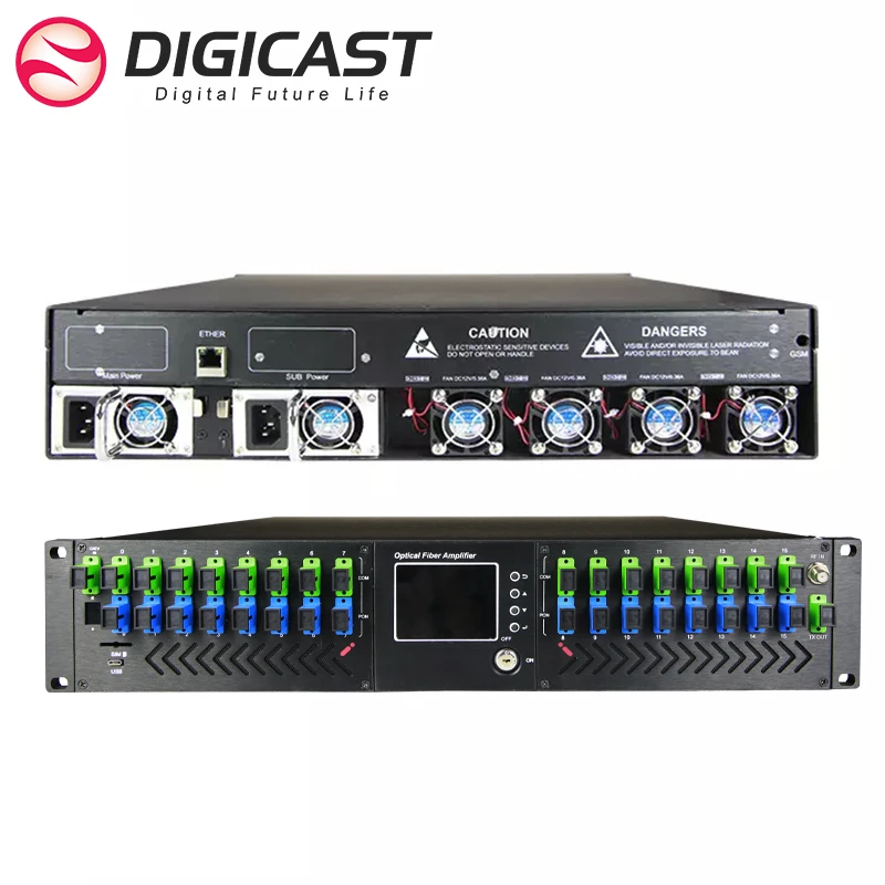 DIGICAST EDFA 16 портов 23 дБм 1550 нм высокой мощности WDM CATV