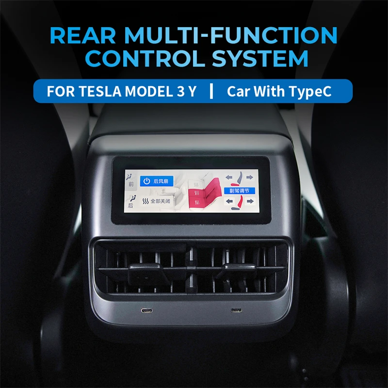 

Rear Control Display System for Tesla Model 3 Rear Exhaust Vent Docking Station for Tesla Model Y Seat Entertainment Car Screen