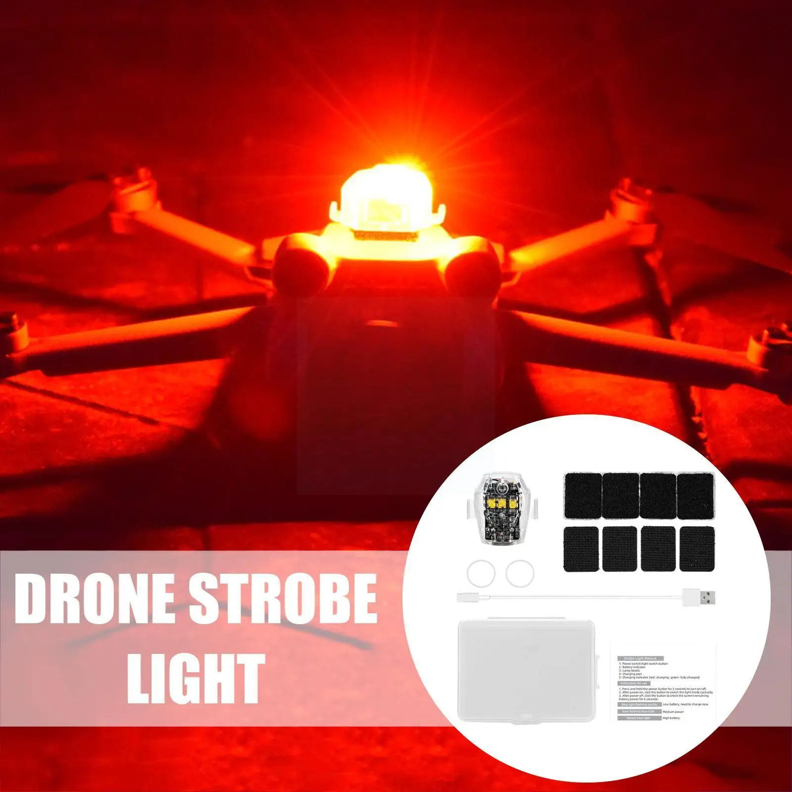 

Night Flying Warning Light Led Flash Lights For Mini 3 Pro/air 2s/ Air 2/mini 2/spark Signal Lamp Drone Accessorie K8r8