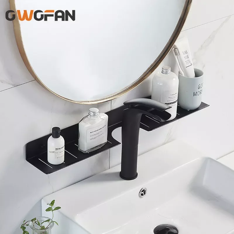 

Free punch Nordic Faucet Rack Toilet Bathroom Cabinet Storage Rack Wall-Mounted Storage Rack Washstand Shelf A08-640