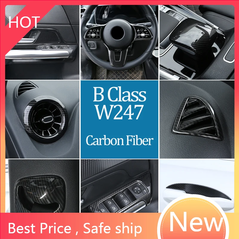 

Углеродное волокно для Mercedes Benz B Class W247 2019-2020, декоративное покрытие для салона автомобиля, наклейки для отделки, автомобильные аксессуары