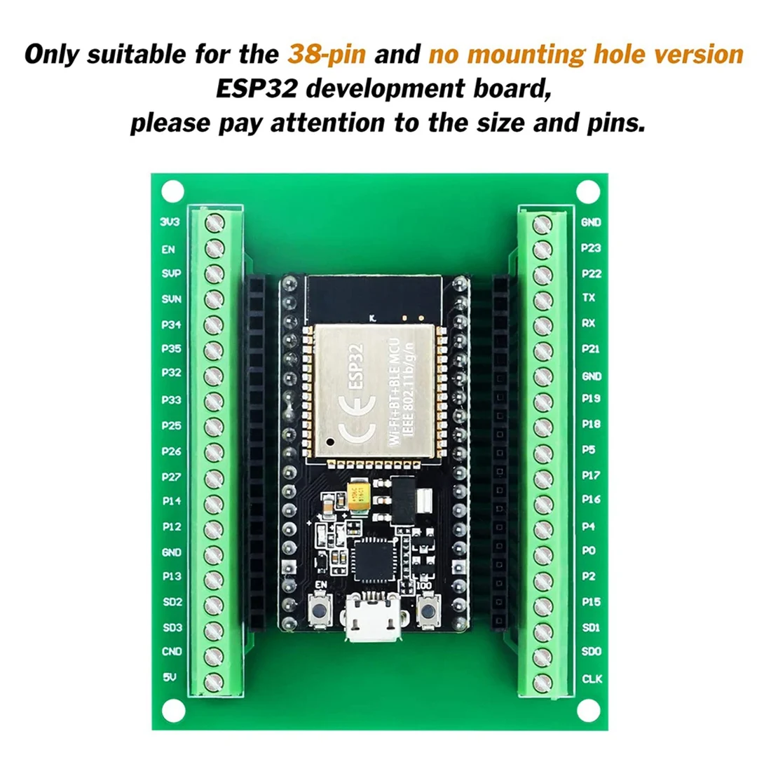 Фото ABGN 2 шт. платы-адаптеры GPIO 1 на 2 для 38-контактной узкой версии платы разработки микроконтроллера ESP-32 №5