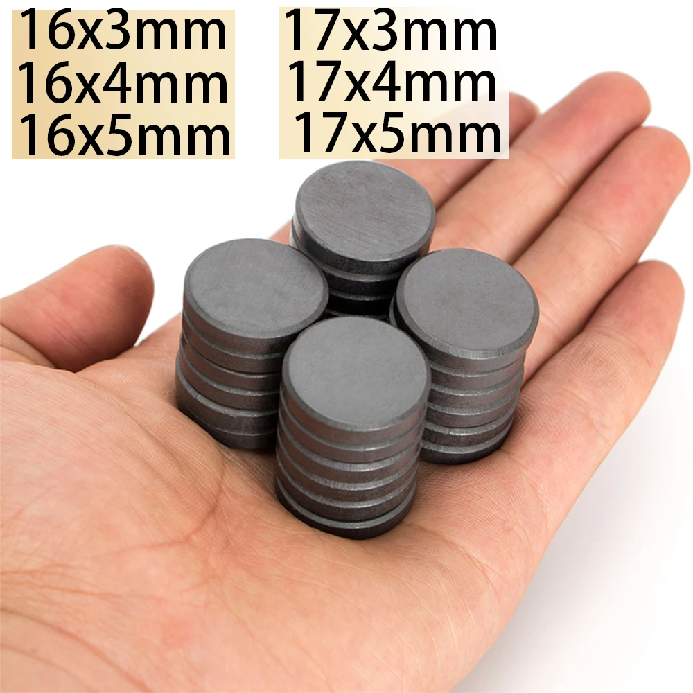 

30/50pcS 16x3 16x4 16x5 17x3 17x4 17x5 Disc Round Magnets Black Ferrite Permanent Ring Magnet Aimant Saerch Magnet DIY Earth