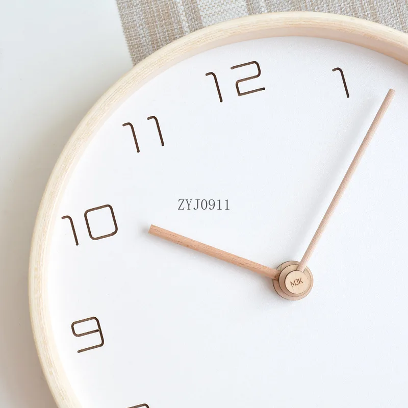 Настенные часы из цельного дерева для гостиной креативные современные
