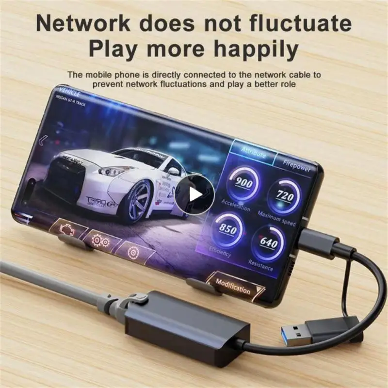 

Data Transfer Usb C Adapter Splitter High Speed Usb Hub 1000mbps Rj45 Type-c Docking Station Laptop Accessories 2 In 1 For Ipad