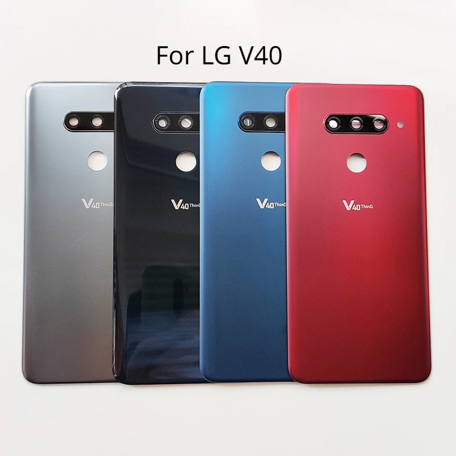 Задняя крышка для LG V40 ThinQ LM-V405QA Стеклянная Крышка батарейного отсека V405 V405TA V405UA запасные части