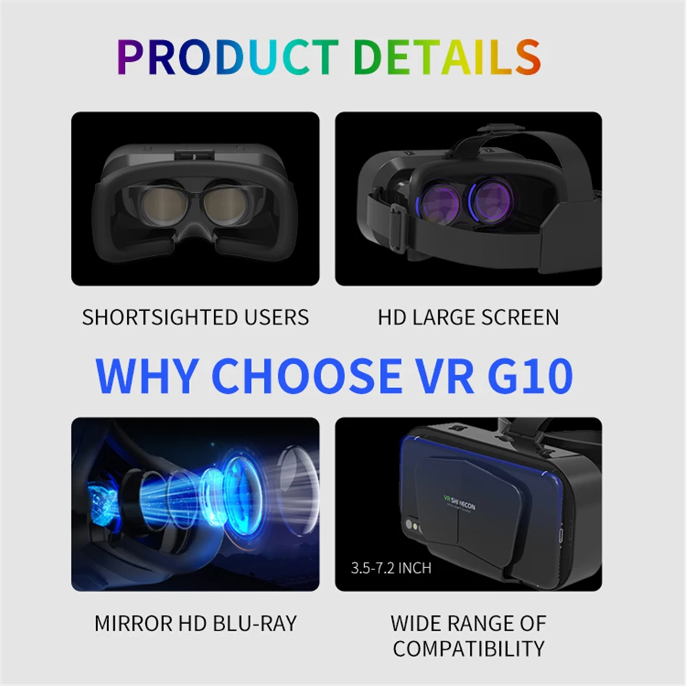 Оригинальные игровые Очки виртуальной реальности с гигантским экраном шлем Google