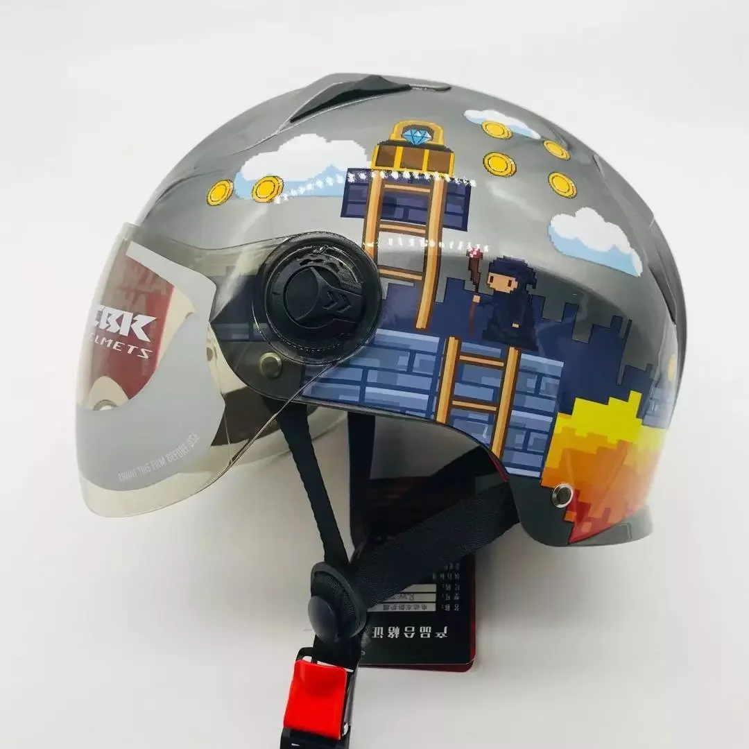 

Printed Cloud Helmet Electric Bike Motorcycle Helmet for Unisex Adult Scooter Helmet 3/4 Open Face Helmet Motociclista Cap