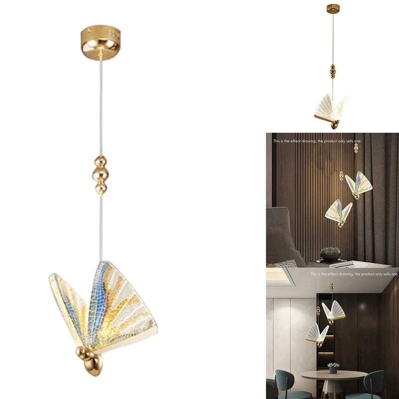 

Butterfly Led Pendant Lights Indoor Lighting Nordic Bedside Staircase Home Modern Bedroom Restaurant Art Hanging Lamp
