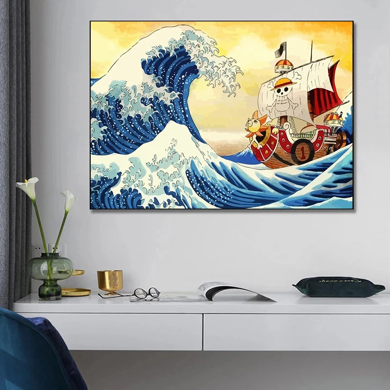 Постеры The Great Wave Pokemon One Piece японское комиксное аниме картины на холсте и принты