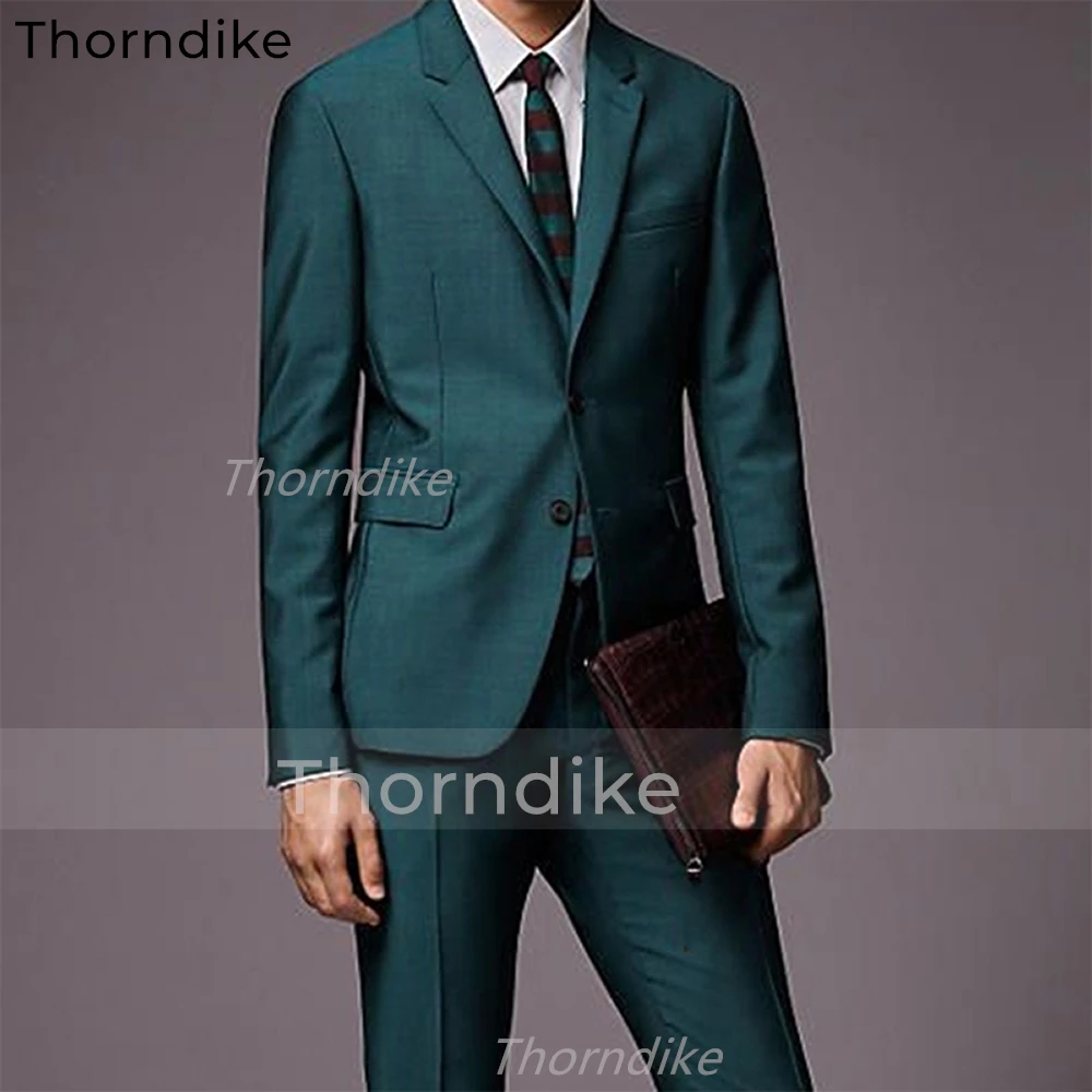 

Мужские деловые костюмы Thorndike 2022 с вырезом на лацкане и двумя пуговицами, мужской свадебный костюм для жениха на выпускной, 2 предмета (пиджак + брюки)