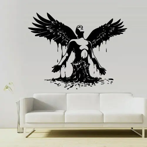 

Wings Angel Born Men Stickers decor decal removeable Custom DIY Kids gift