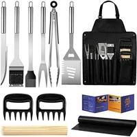 bbq tools barbecue tool combination bag outdoor bbq grill brush wide skewers barbeque accessories
