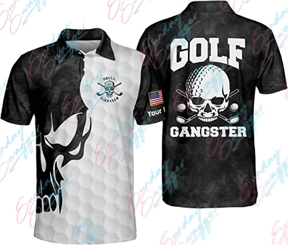 Sunday Swagger Golf Shirt Men's T-shirt Sportswear Summer Short Sleeve Shirt Breathable Jersey Mtb Fishing Polo Shirt