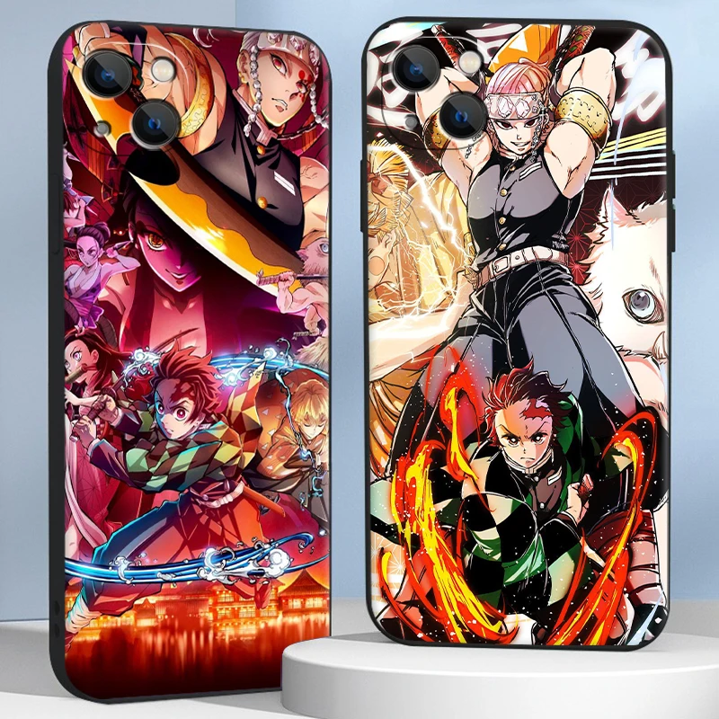 

Anime Demon Slayer Phone Case For iPhone 13 11 12 Pro Max 12 13 Mini XS XR Max 8 7 Plus 6s 6 Plus SE 2020 Funda Coque Back Cover