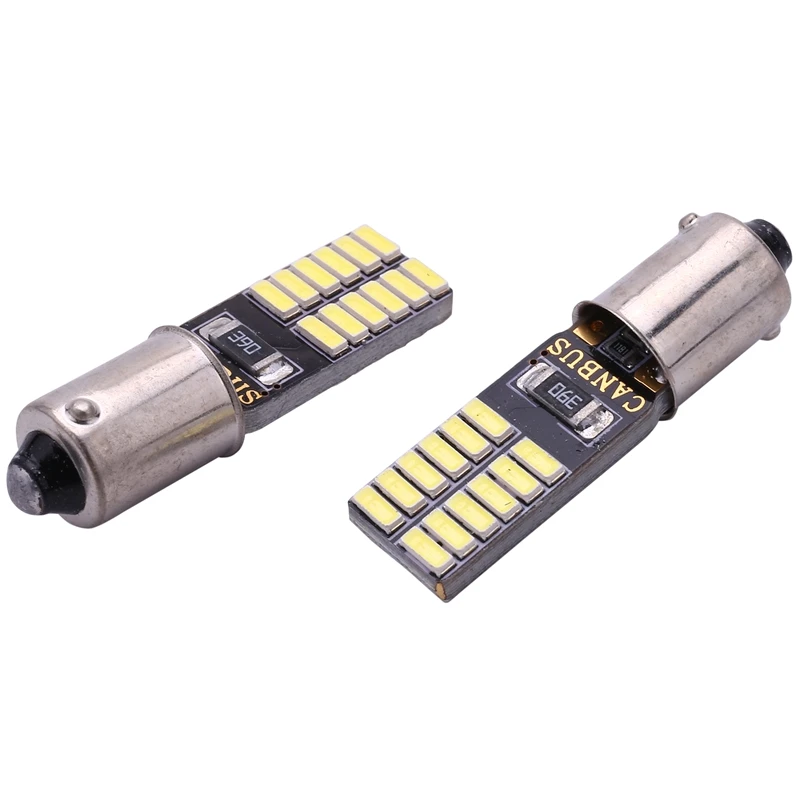 

8 шт. Canbus автомобильная лампа без ошибок Ba9s T4w H6w Led White 4014 24Smd 4,8 W Светодиодная автомобильная лампа 12 В парковка 57 233 W6w T11