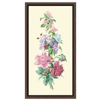 floral composition peony cross stitch kit 18ct 14ct 11ct light yellow canvas cotton thread embroidery diy handmade needlework