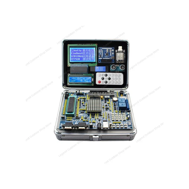 Фото Плата для разработки LY-51S 51MCU, учебный экспериментальный тестовый набор, алюминиевый корпус, DIY-комплект для обучения электронному программированию и проектов №1