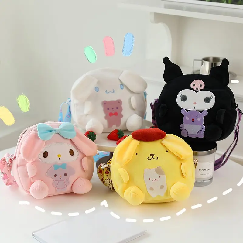 

Sanrio аниме Kuromi Cinnamoroll рюкзак милая сумка My Melody Детские рюкзаки плюшевые игрушки для девочек сумки pompurin подарки на день рождения