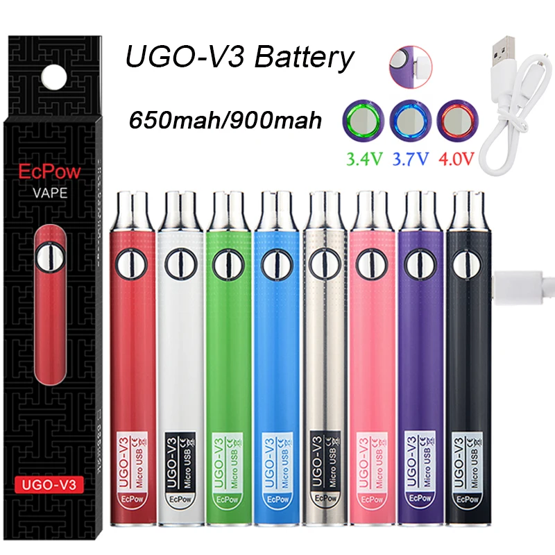 

5pcs UGO VIII Battery 650mah 900mah for Ce4 Ce5 Mt3 H2 Atomizer Evod Battery Electronic Cigarette 510 Thread UGO Vape E Cigs Kit