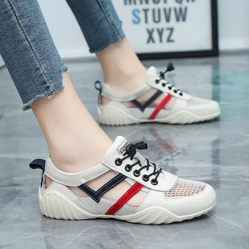 

Сандалии Baotou женские, мягкая подошва, дышащие, сетчатая поверхность, спортивные с прорезями, лето 2023