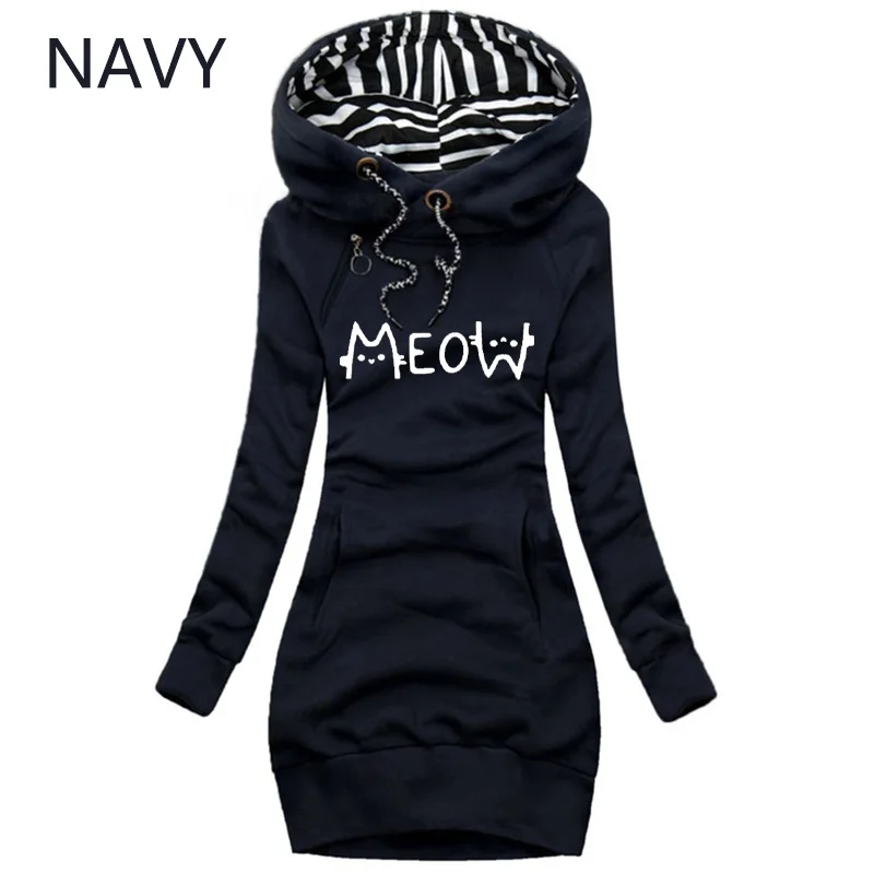 

High Quality Pullover New Autumn and Winter Women's Fashion Trend Long Sleeve Hooded Casual Women's Wear Dress