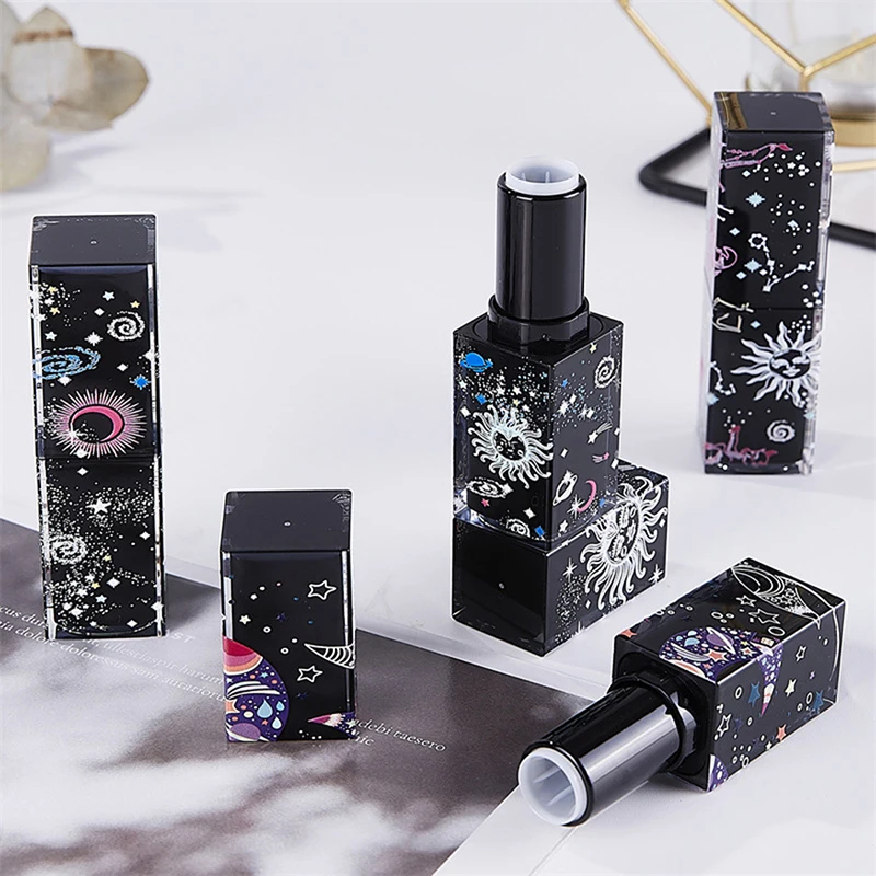 

3D Starry Sky Embossed Magnetic Buckle Lip Balm Tube Square Empty Lipstick Tube DIY Lip Balm Tubes Homemade Lip Stick