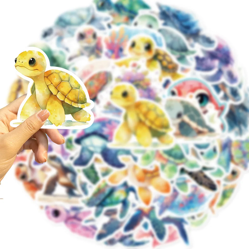 

10/50pcs Blue Sea World Turtle Stickers Pack for Kid Cartoon Graffiti Decals Scrapbooking Luggage Laptop Skateboard Wall Sticker
