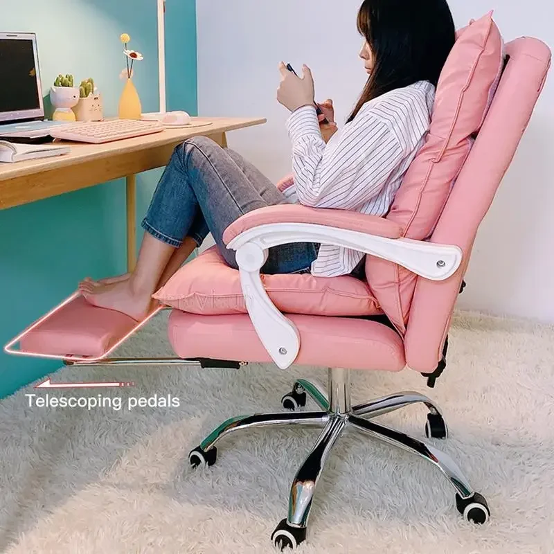Регулируемое компьютерное кресло для кабинета домашнее ног подставка
