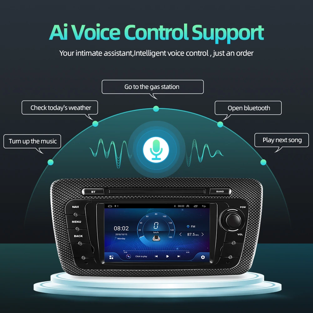 Автомагнитола Podofo CarPlay Android для SEAT Ibiza 6j 2009-2013 мультимедийный стереоприемник 2 Din