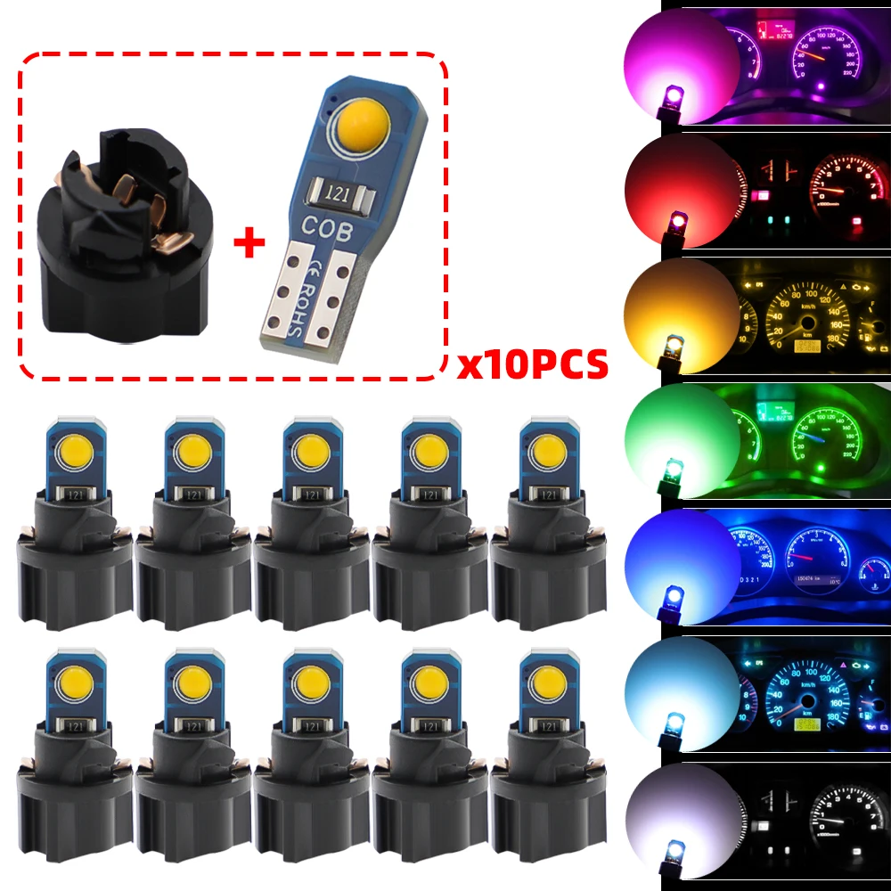 10 шт. суперъяркие светодиодные лампы T5 W3W W1.2W PC74 PC37 PC118 для подогрева приборной