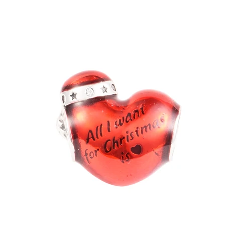 Шармы CKK из стерлингового серебра 925 пробы с красным металлическим сердечком для женщин, подходят для браслетов Pandora, бусины «сделай сам», изготовление ювелирных изделий, оптовая продажа
