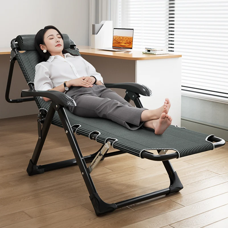 Складной плоский шезлонг для лежания комфортная портативная мебель гостиной