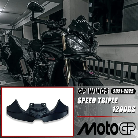 Для Triumph Speed Triple 1200RS 2021 2022 2023 2024 2025 Прижимная сила Голые передние спойлеры Winglet Аэродинамическое крыло Нижний спойлер