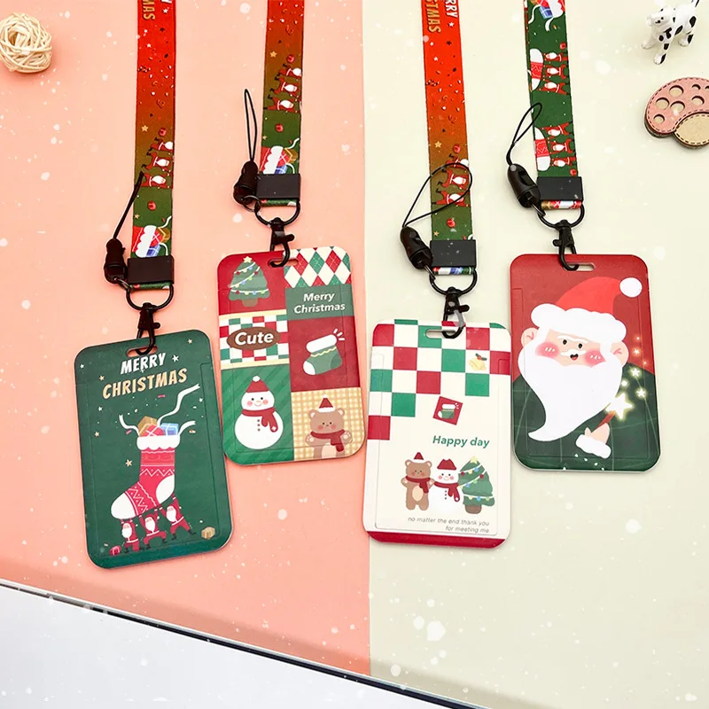 

1 PCS Santa Claus Student Campus Access Control Card Cover ABS Plastic Various Card Protective Holder Card Pack