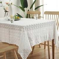 white tablecloth embroidered lace coffee table for living room table cloth manteles de mesa rectangular wedding party home decor