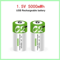 high quality c size 1 5v 5000mwh usb rechargeable battery universal micro charged lipo lithium polymer battery real capacity