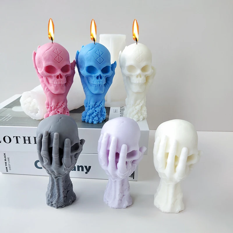 3D силиконовая форма для свечей ручной работы в форме черепа проектов DIY и