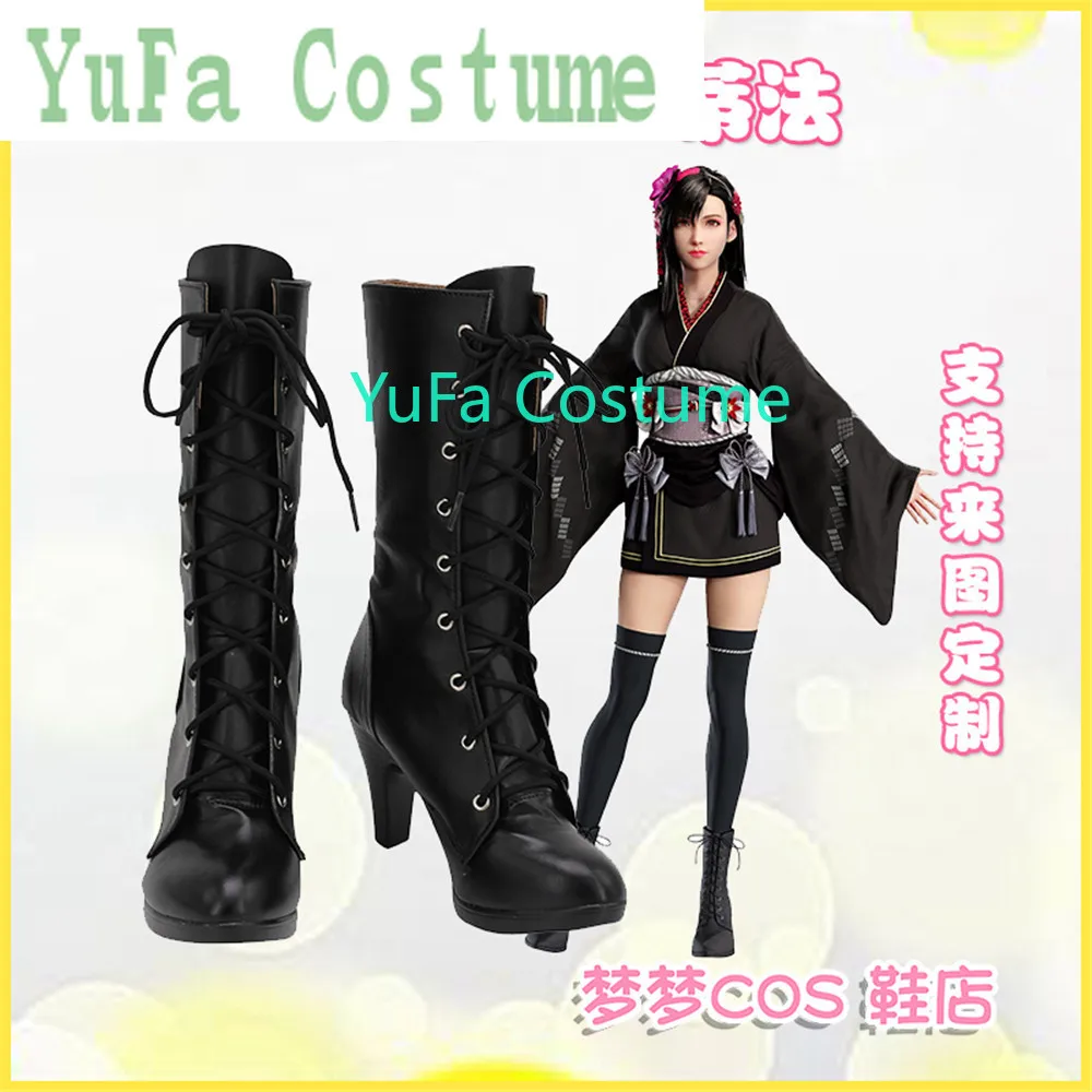 Final Fantasy VII FF7 Сапоги Тифа Обувь для косплея Игра Аниме Карнавальная вечеринка