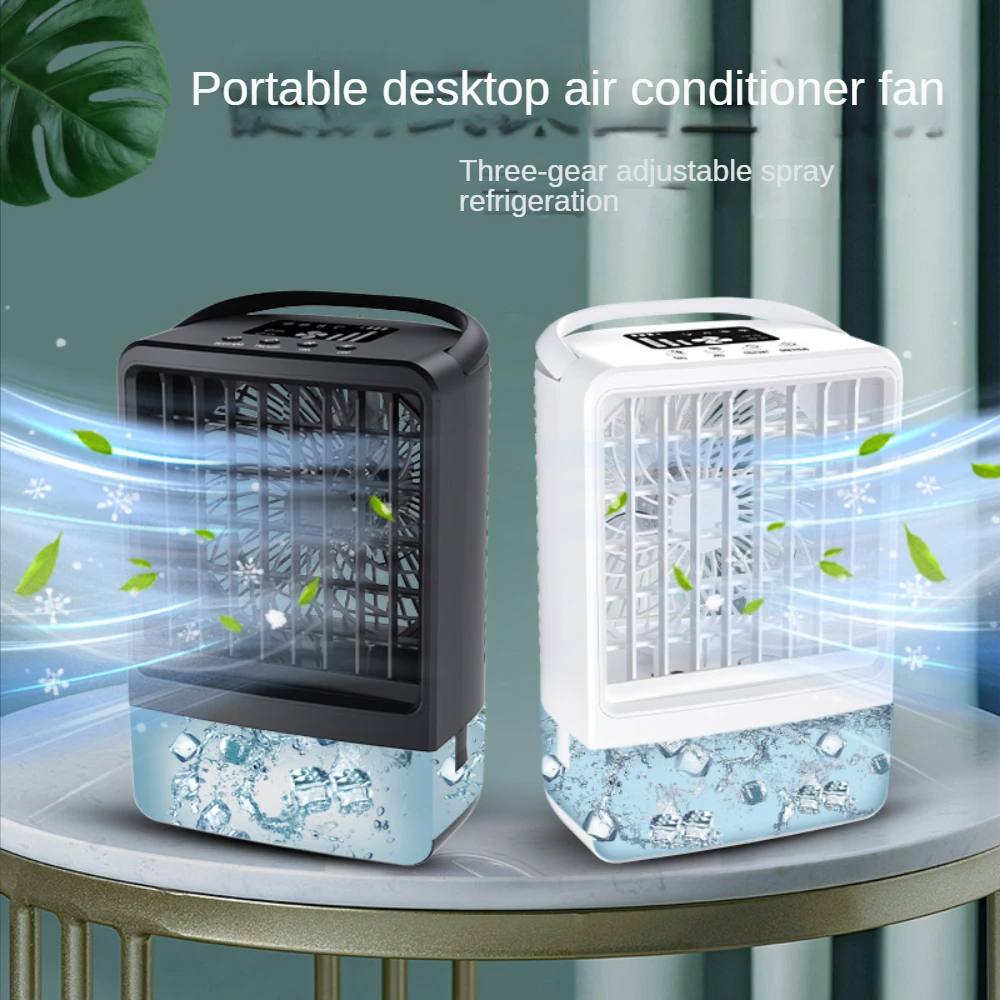 Desktop Water Cooling Fan USB Charging 4000mah Air Conditioner Fan Portable Refrigeration Small Spray Fan Mute Ventilateur