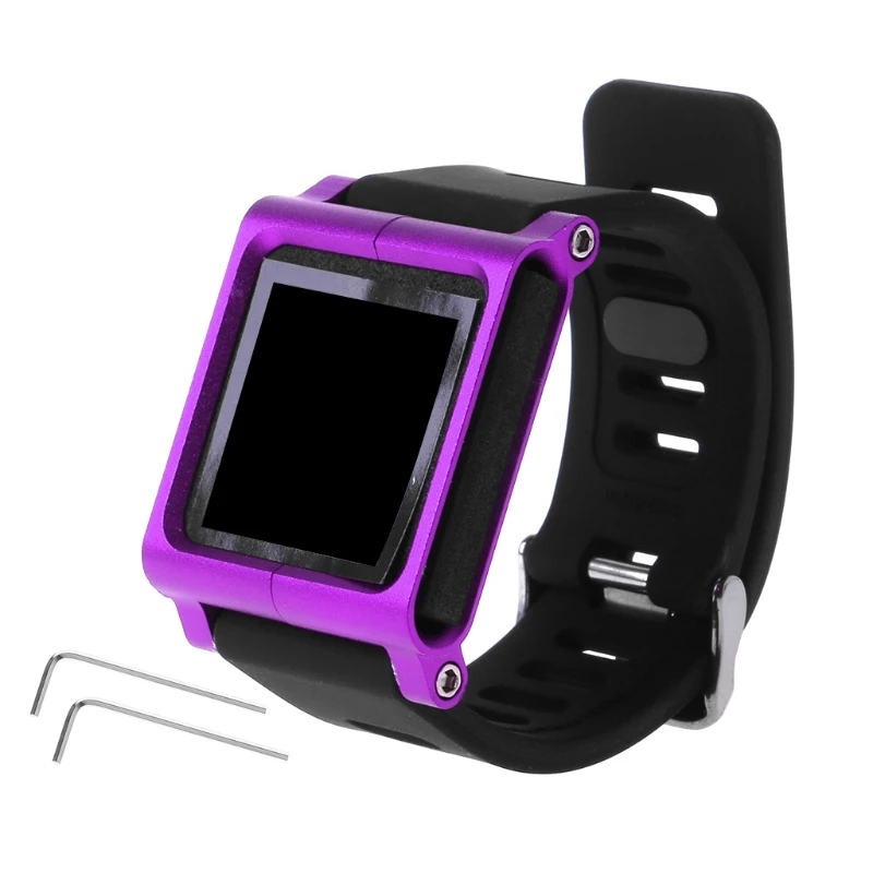 

Силиконовый ремешок, металлический чехол, совместимый с Apple iPod Nano 6 6, ремешок и чехол для смарт-часов, Сменные аксессуары, прочный