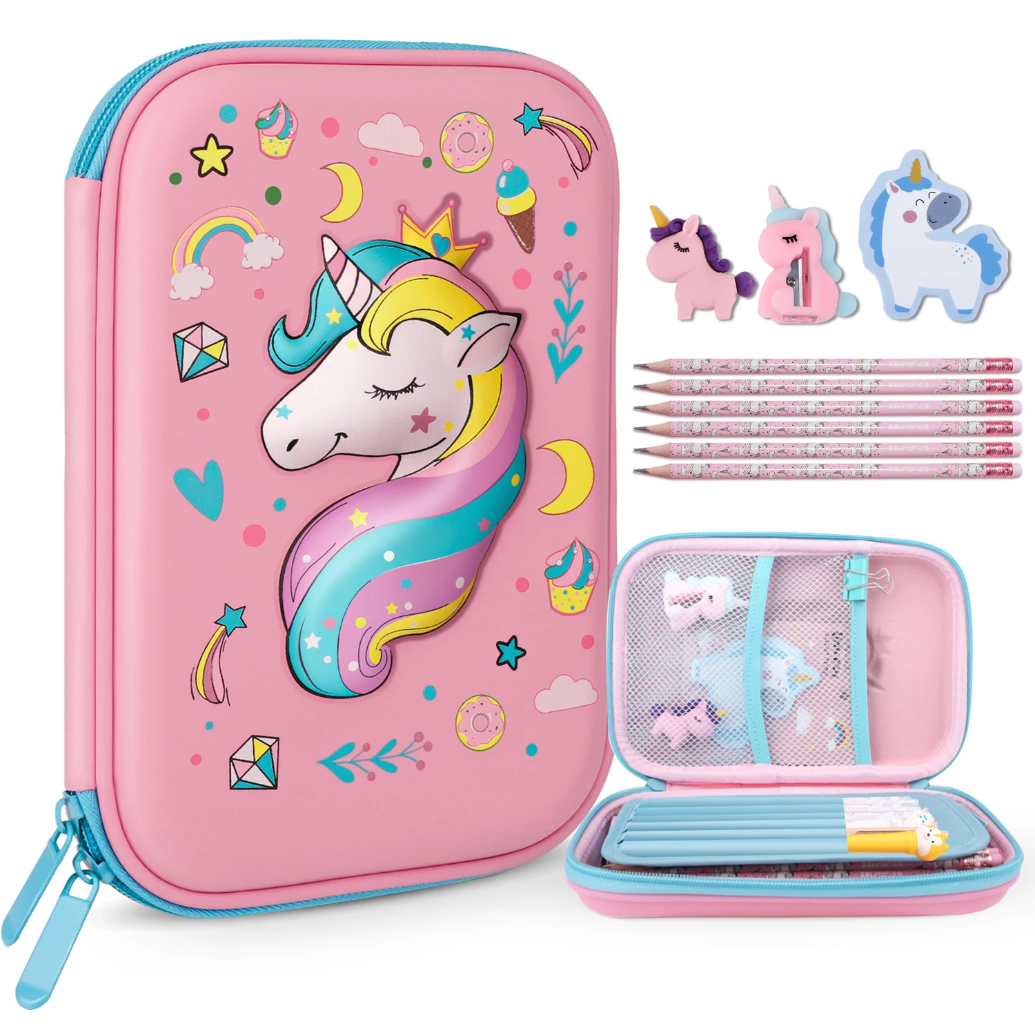 Case Cartoon Stationery Box For Girls Children Pencil Storage Box Student Pen Box School Supply Ipad Case