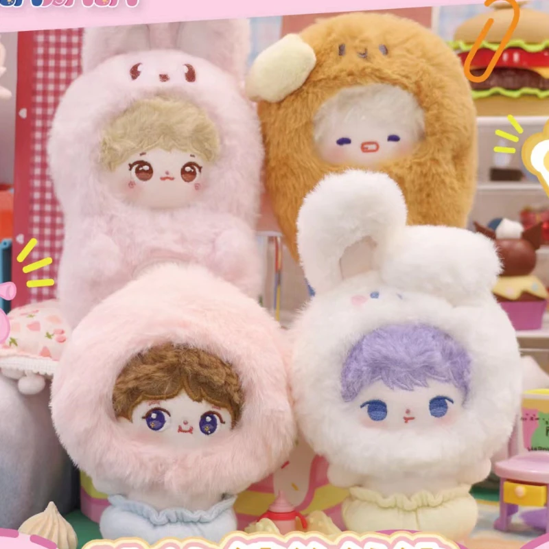

New Stock No Attributes 10cm Cute Mini Buddy Nuo Nuo Rui Bi /Moni Peach/ Beanbag Rabbit with Soft Plush Head Covers Coveralls
