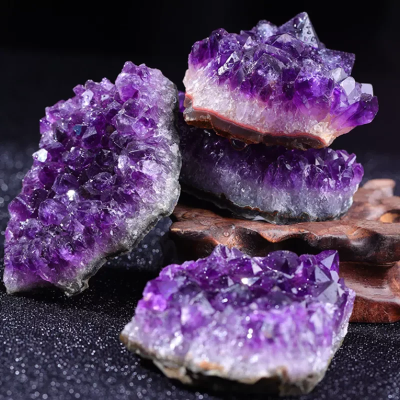 

10-70g 30-50mm Amethyst Geode Natural Crystal Quartz Stone Wand Point Energy Healing Mineral Stone Rock Home Decor Geode