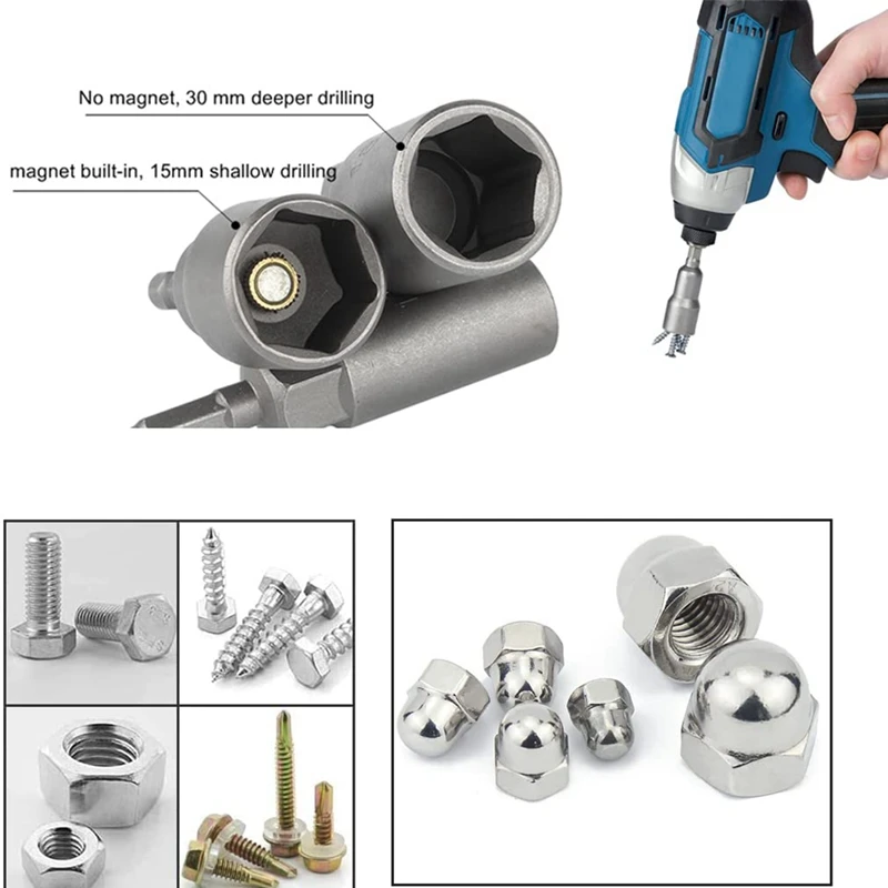 Набор Магнитных отверток биты для ударных дрелей с длинным болтом и шестигранной