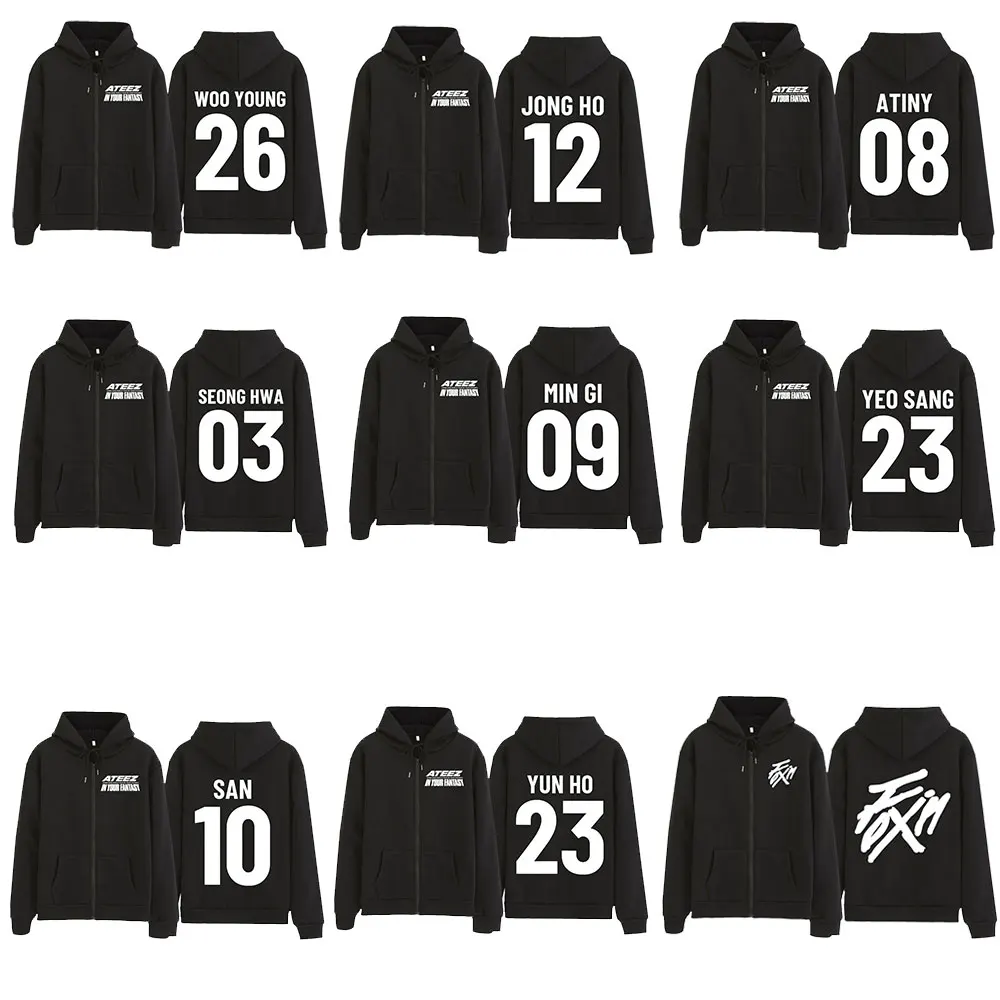 Фото Ateez 2025 World Tour in Your Fantasy Толстовка на молнии Hongjoong Seonghwa Yunho Yeosang San Mingi Wooyoung Jongho Толстовка на молнии №1