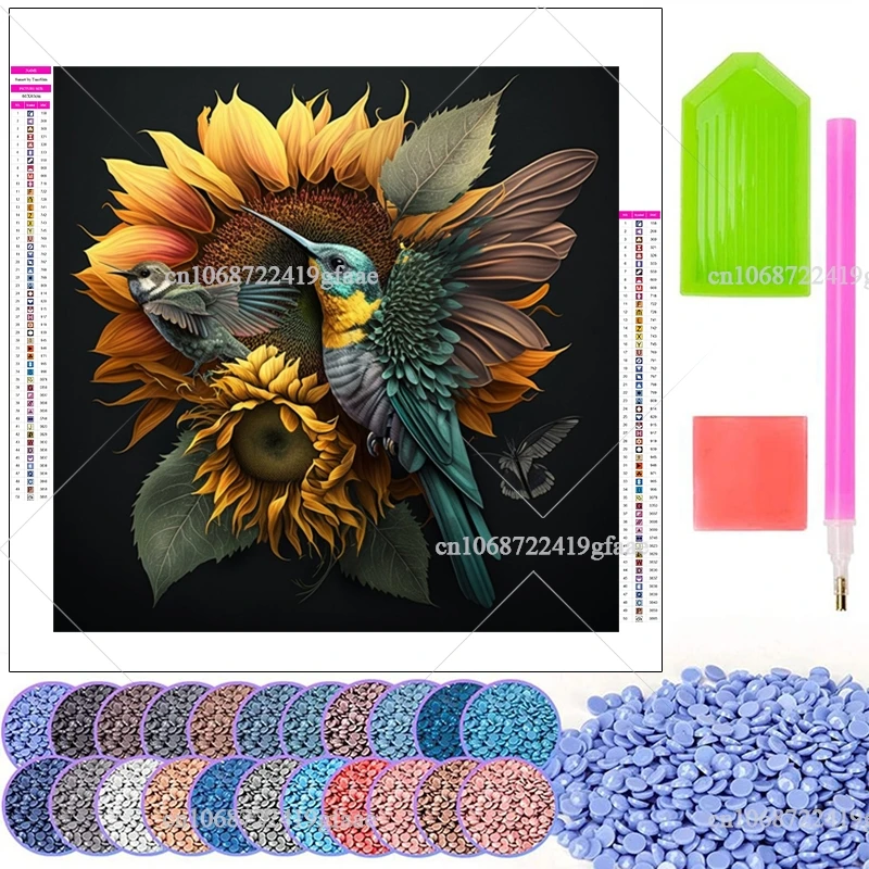 Flowrs Birds 5D наборы алмазной живописи полная дрель горный хрусталь цветы настенное